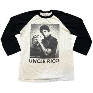 Napoleon Dynamite Uncle Rico Raglan T Shirt Black White Size Adult M Football